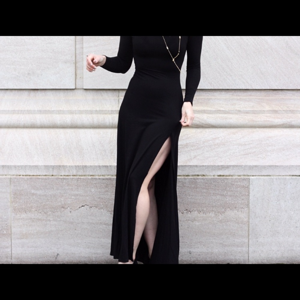 Lulus Black Long-sleeve Maxi